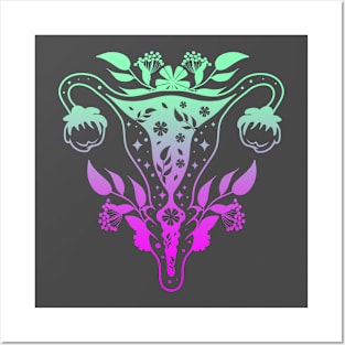 Floral Uterus Posters and Art